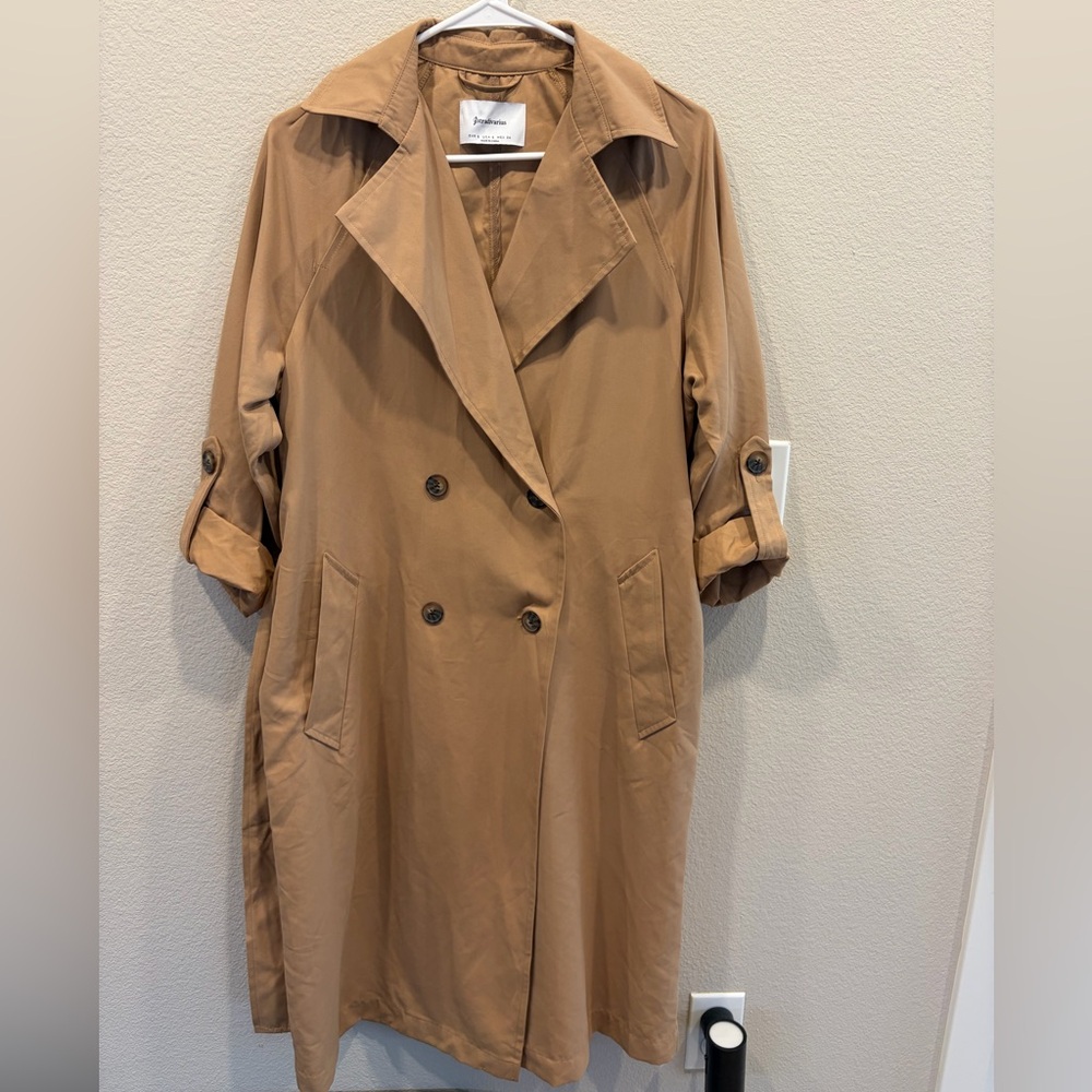 NWOT - STRADIVARIOUS Double-Breasted Trench Coat - Tan - Small